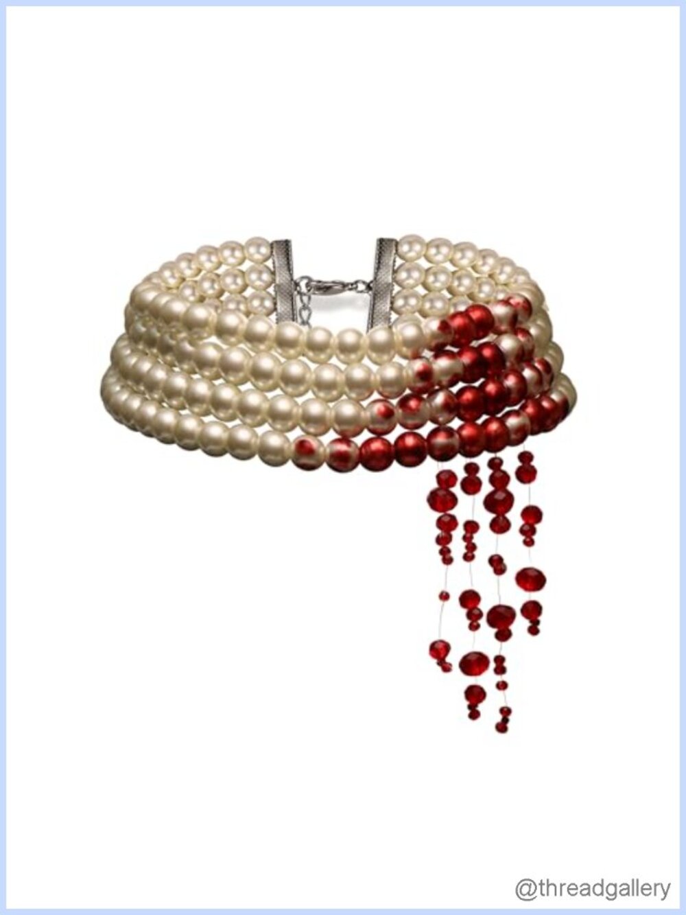 Vampire Kiss Bloody Gothic Costume Pearl Necklace Women's Halloween Choker